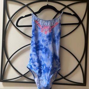 Gossip Girl Kids Swim One Piece - Blue and Pink